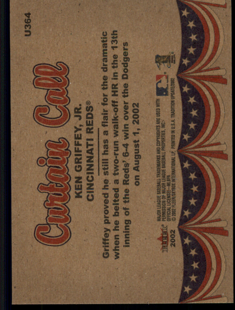 2002 Fleer Tradition Update Baseball "Main Set" Base Cards #U201 to #U400 - Picture 307 of 376