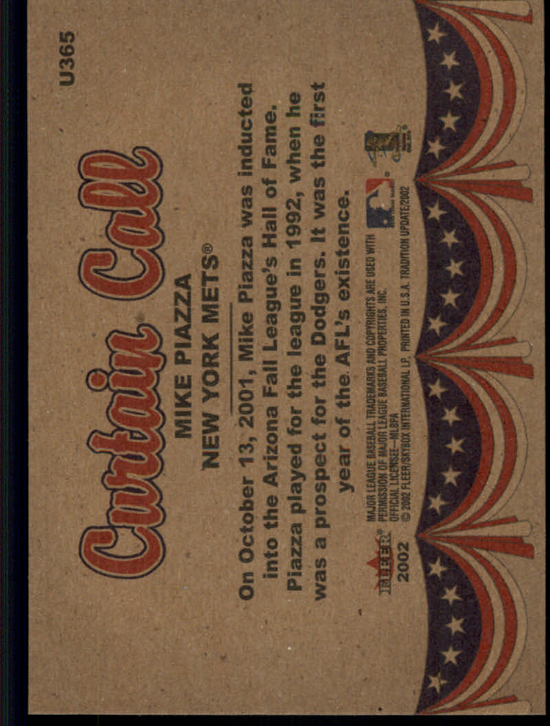 2002 Fleer Tradition Update Baseball "Main Set" Base Cards #U201 to #U400 - Picture 309 of 376