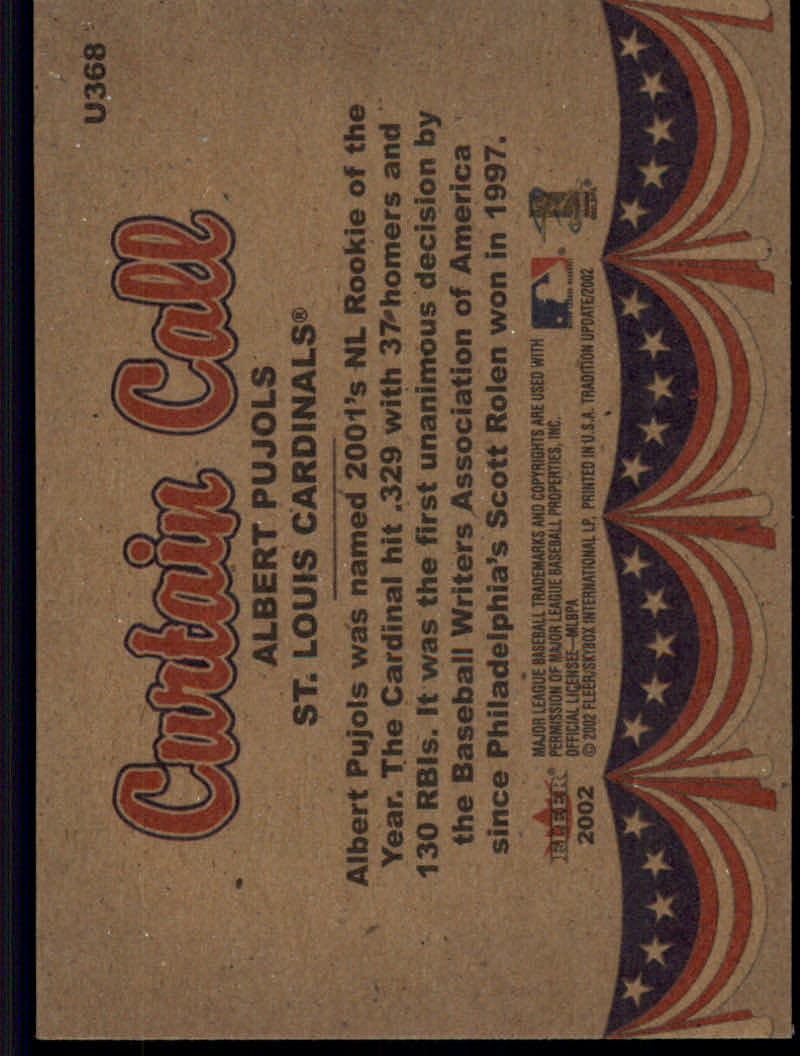 2002 Fleer Tradition Update Baseball "Main Set" Base Cards #U201 to #U400 - Picture 315 of 376