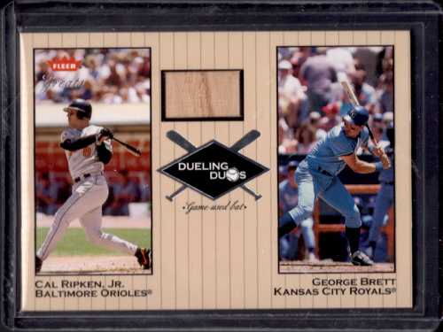 2002 Greats of the Game Dueling Duos Game Used Single #CR1 George Brett/Cal Ripken Bat