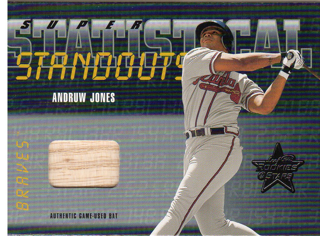 2002 Leaf Rookies and Stars Statistical Standouts Materials Super #3 Andruw Jones Bat