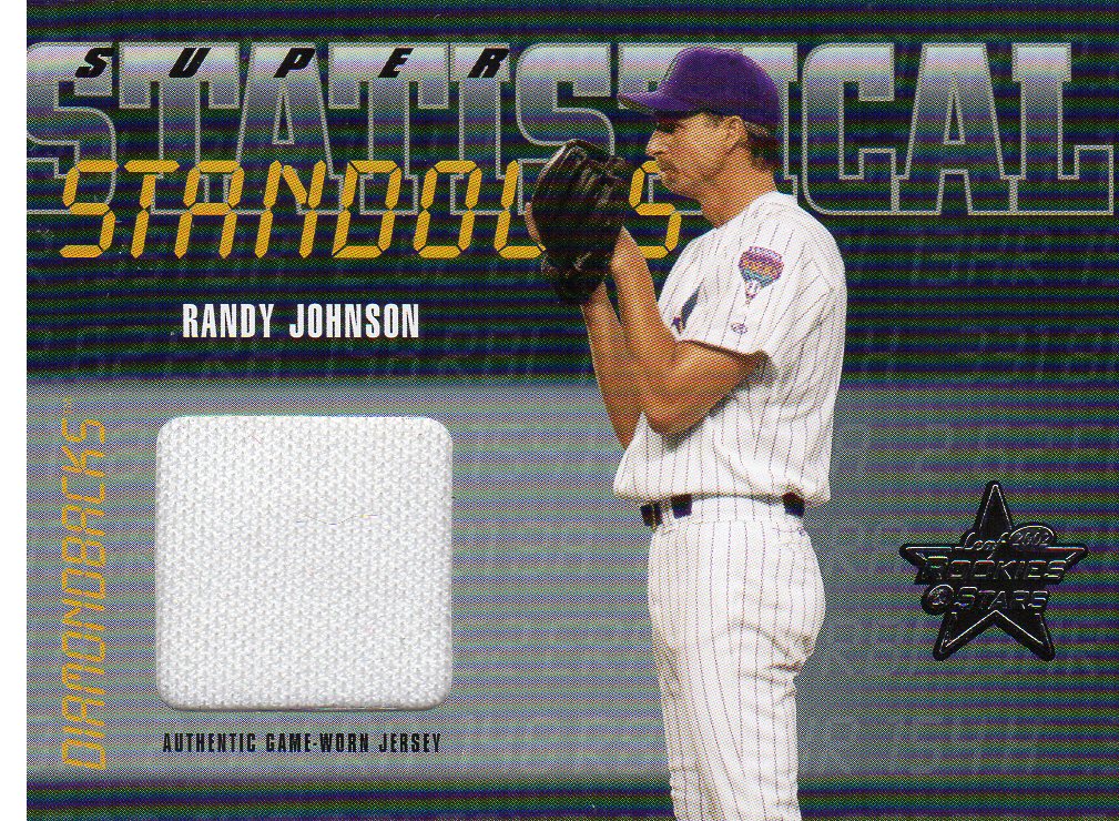2002 Leaf Rookies and Stars Statistical Standouts Materials Super #38 Randy Johnson Jsy