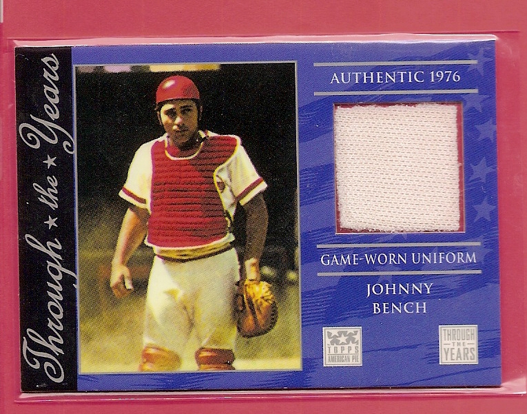 Johnny Bench 2003 Topps Pristine Bomb Squad Game Jersey