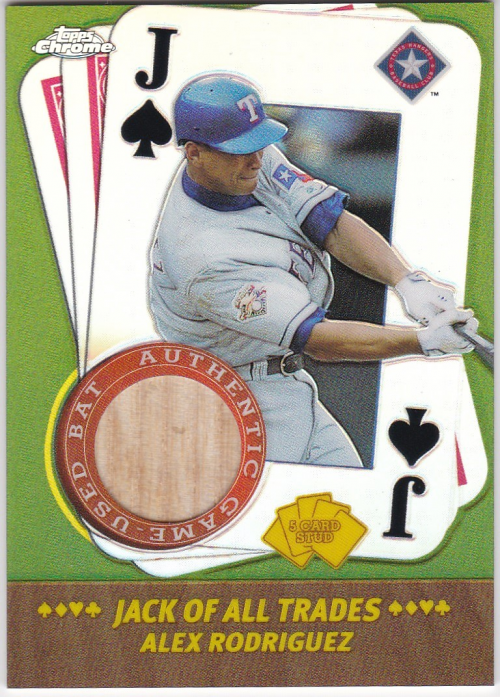 2002 Topps Chrome 5-Card Stud Jack of all Trades Relics #5JAR Alex Rodriguez Bat