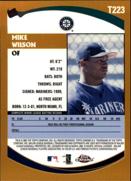 2002 Topps Chrome Traded #T223 Mike Wilson RC back image