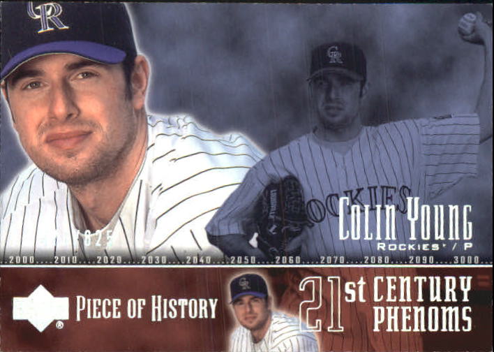 2002 UD Piece of History #128P Colin Young 21CP RC
