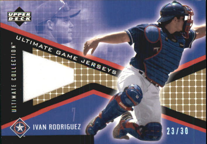 2002 Ultimate Collection Game Jersey Tier 2 Gold #IR Ivan Rodriguez