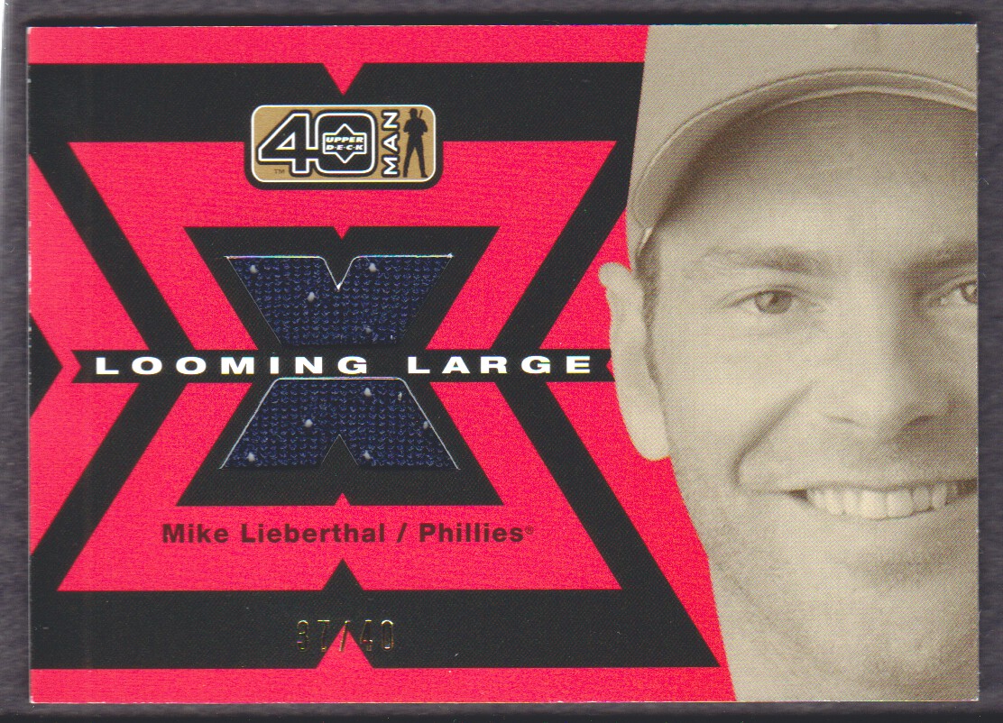 2002 Upper Deck 40-Man Looming Large Jerseys Gold #LML Mike Lieberthal