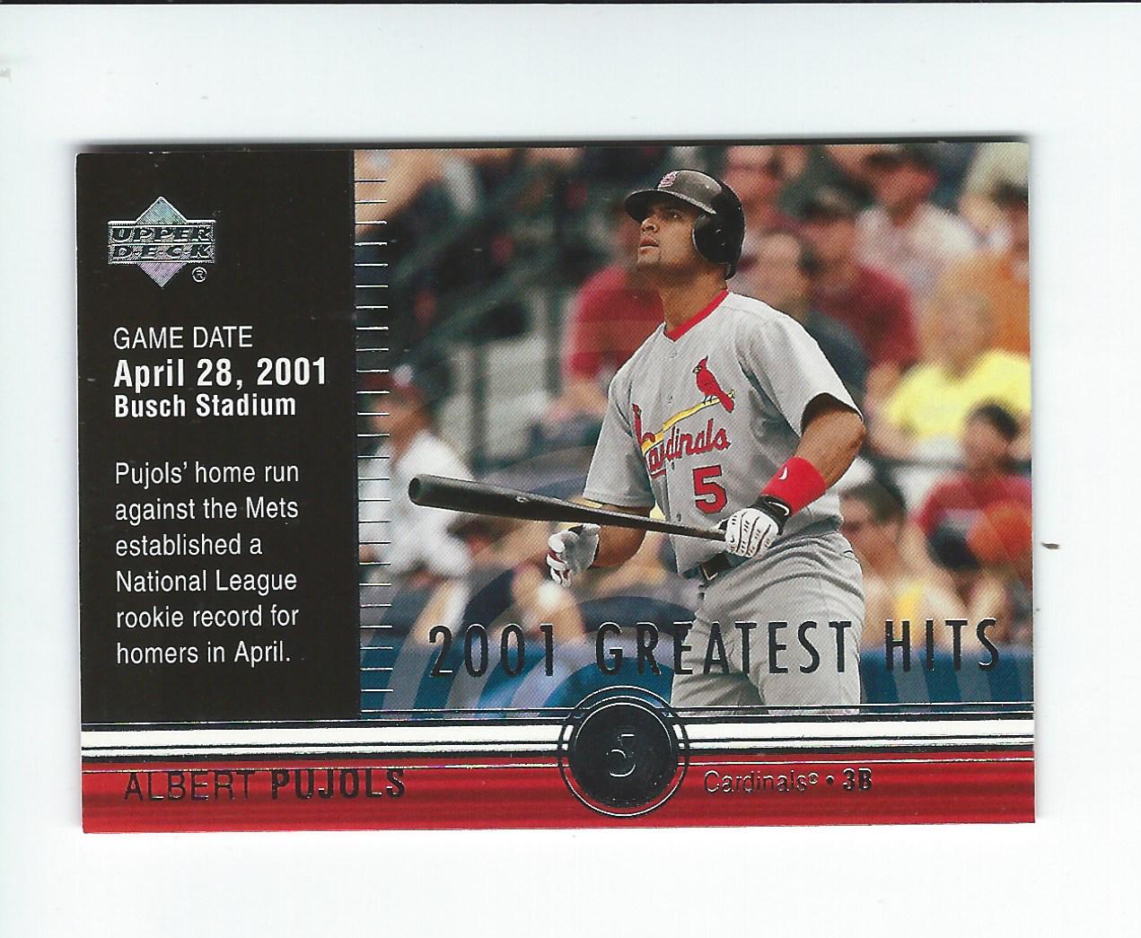 2002 Upper Deck 2001 Greatest Hits #GH3 Albert Pujols