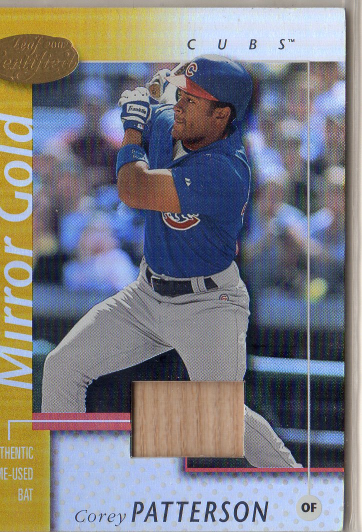 2002 Leaf Certified Mirror Gold #127 Corey Patterson Bat