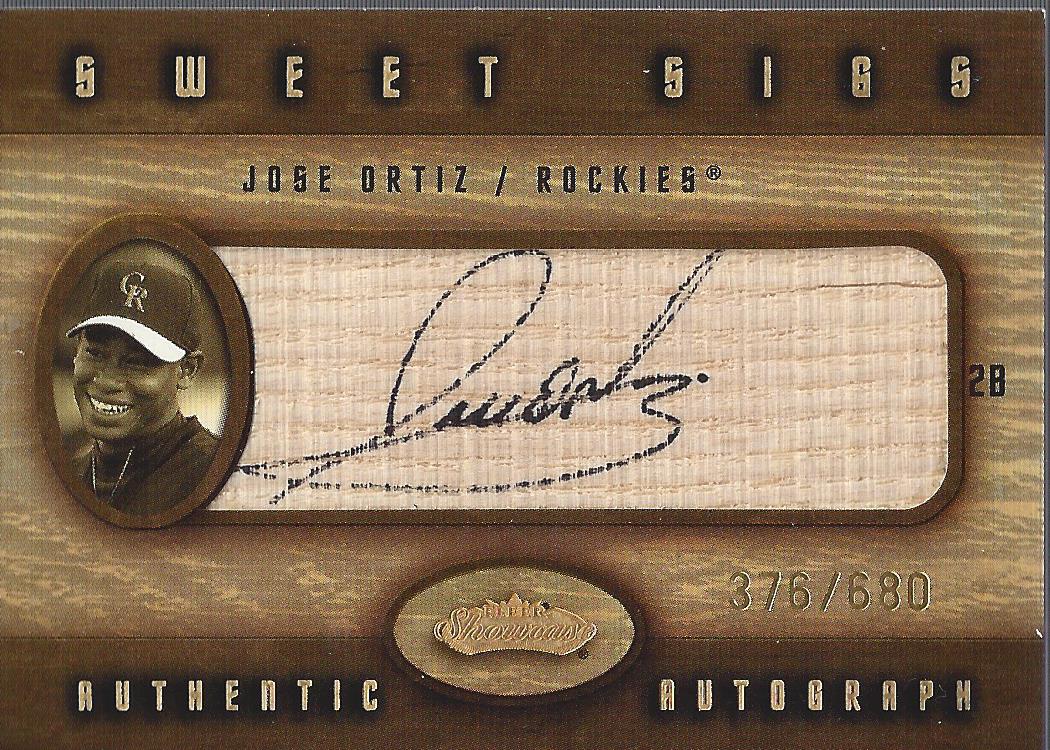 2002 Fleer Showcase Sweet Sigs Lumber #11 Jose Ortiz/515