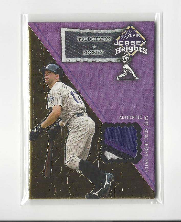 2002 Flair Jersey Heights Hot Numbers Patch #11 Todd Helton