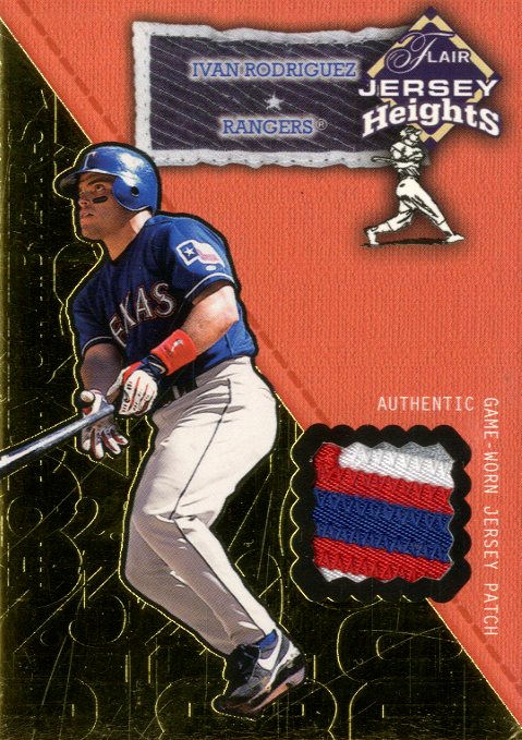 2002 Flair Jersey Heights Hot Numbers Patch #22 Ivan Rodriguez