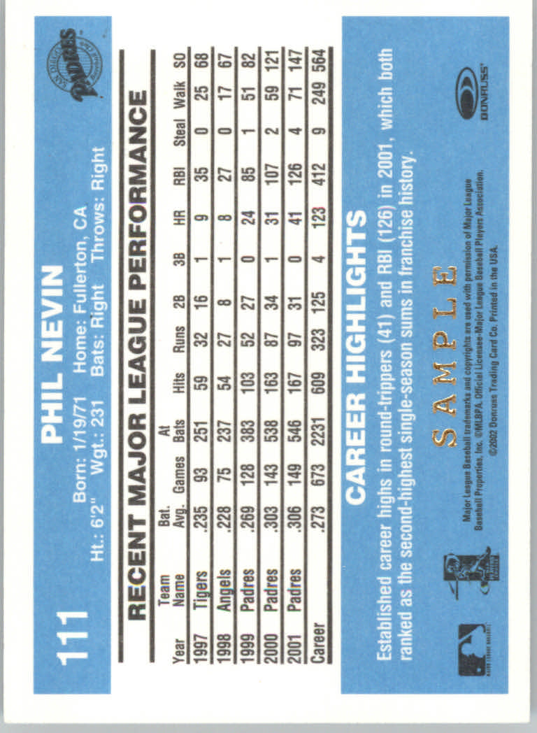 Carte Parallele Donruss Originals Baseball 2002 "Acquee e Campioni" - Foto 11 di 11