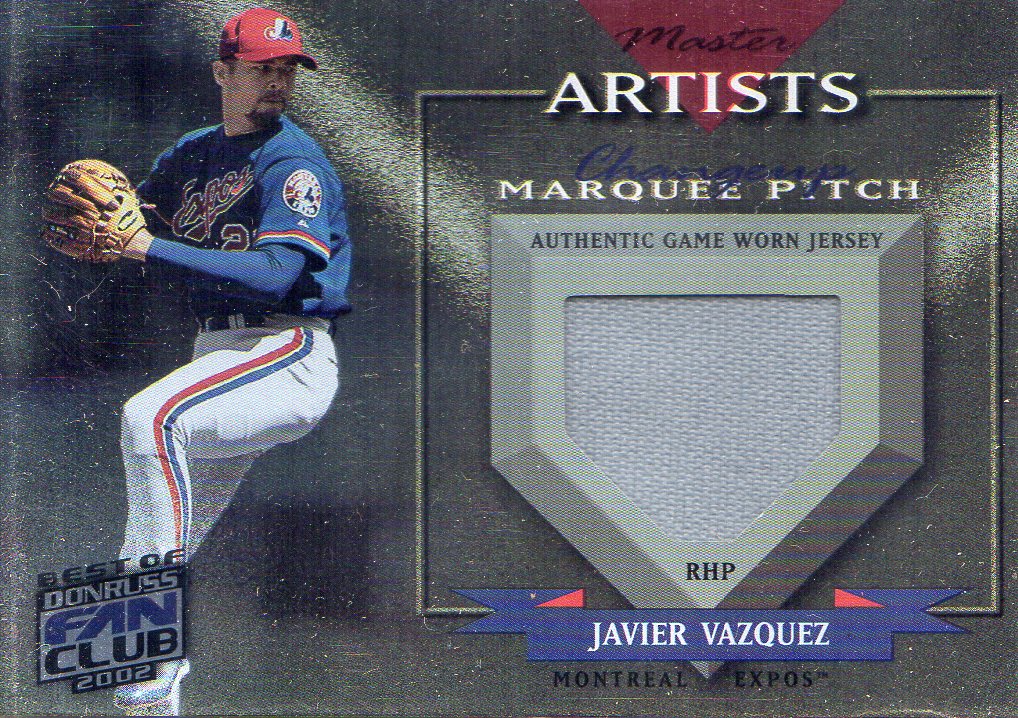 2002 Donruss Best of Fan Club Master Artists Jerseys #A14 Javier Vazquez