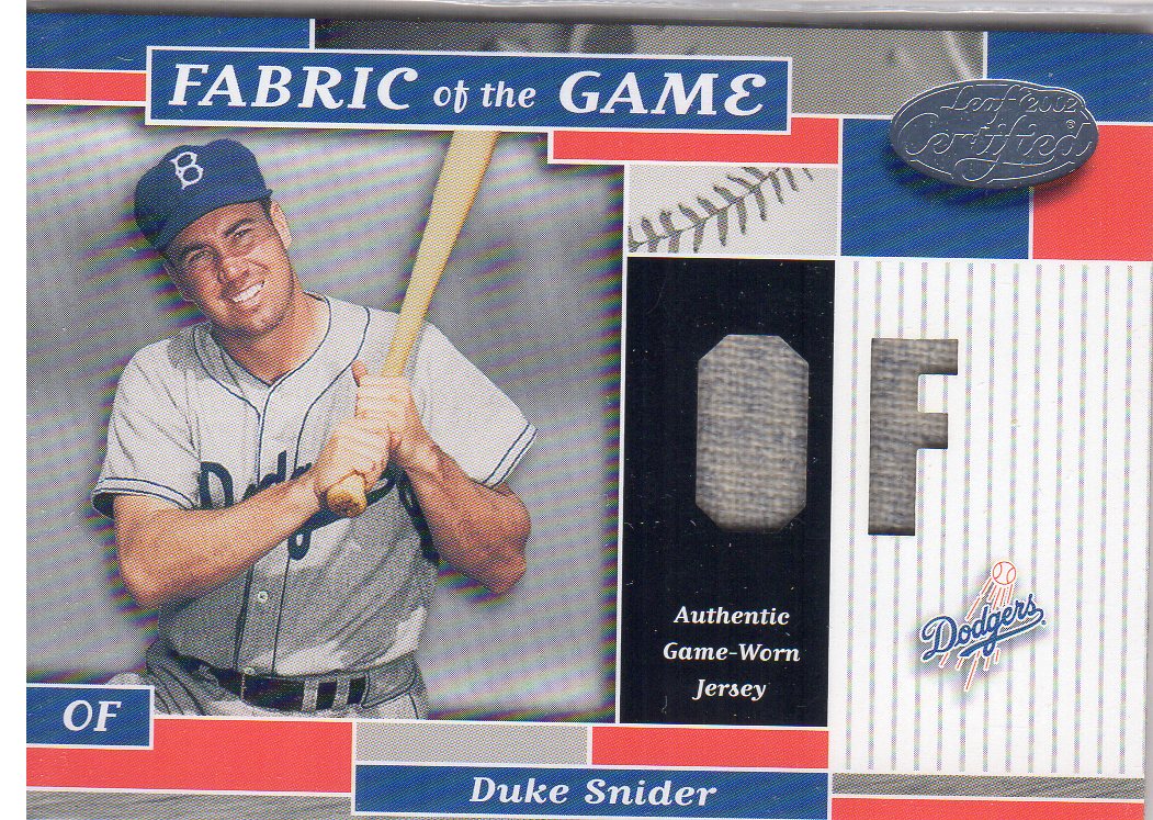 2002 Leaf Certified Fabric of the Game #12PS Duke Snider/10