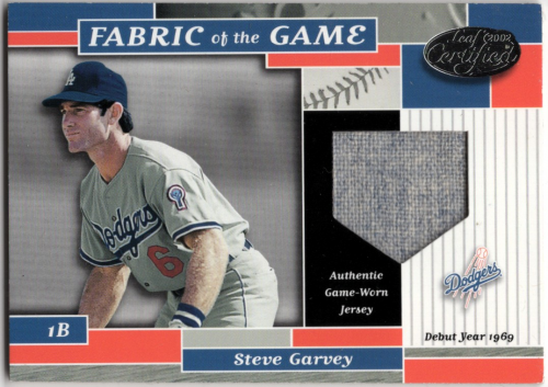2002 Leaf Certified Fabric of the Game #19DY Steve Garvey/69
