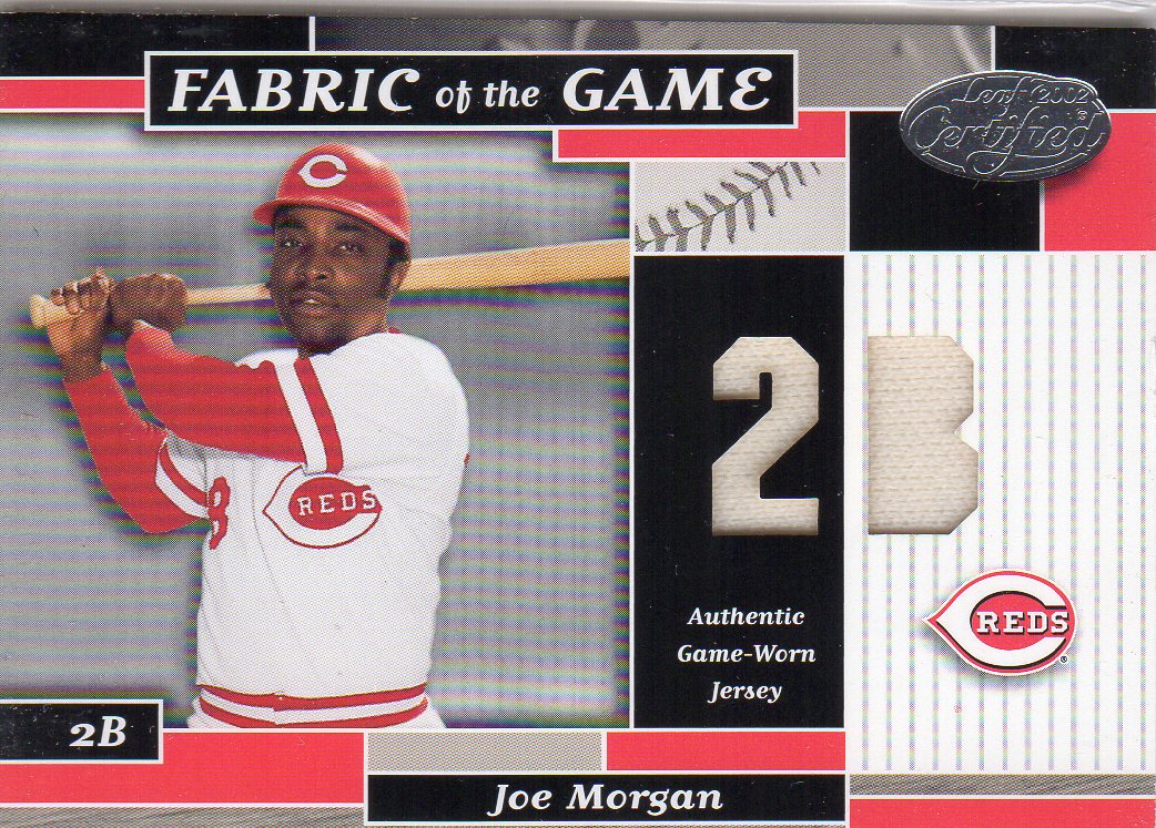 2002 Leaf Certified Fabric of the Game #21PS Joe Morgan/50