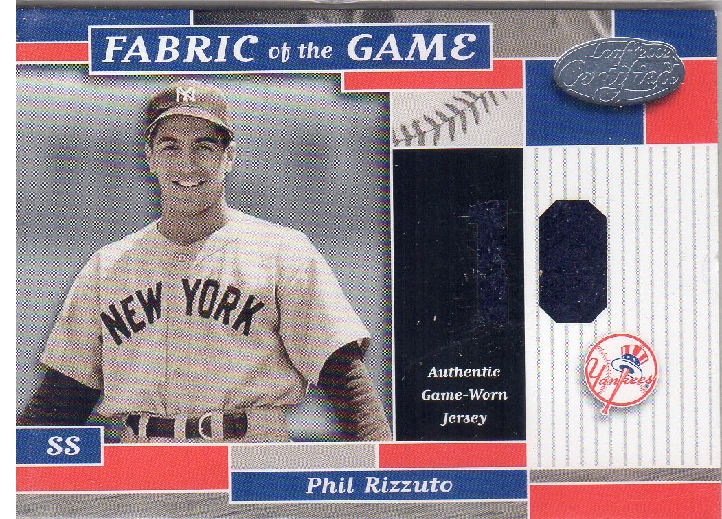 2002 Leaf Certified Fabric of the Game #27JN Phil Rizzuto/10