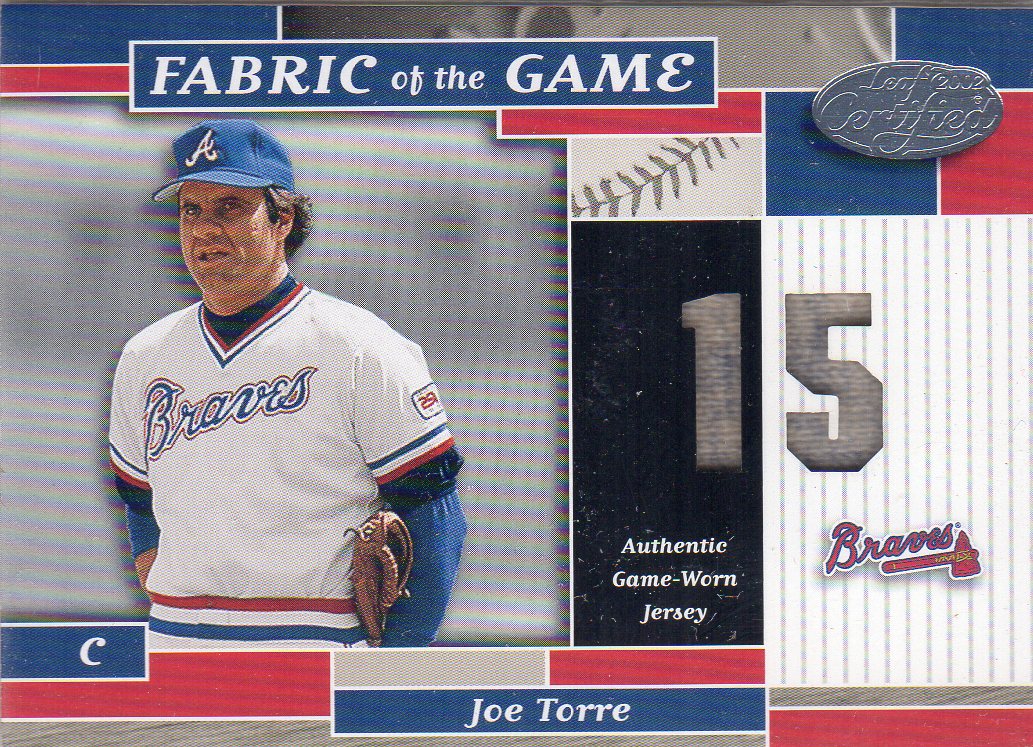 2002 Leaf Certified Fabric of the Game #32JN Joe Torre/15