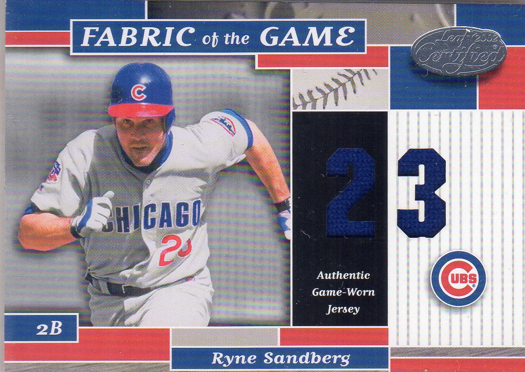 2002 Leaf Certified Fabric of the Game #44JN Ryne Sandberg/23