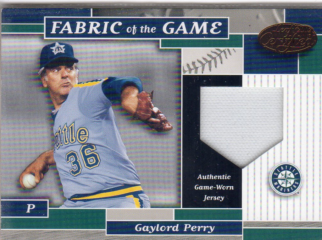 2002 Leaf Certified Fabric of the Game #66BA Gaylord Perry/80