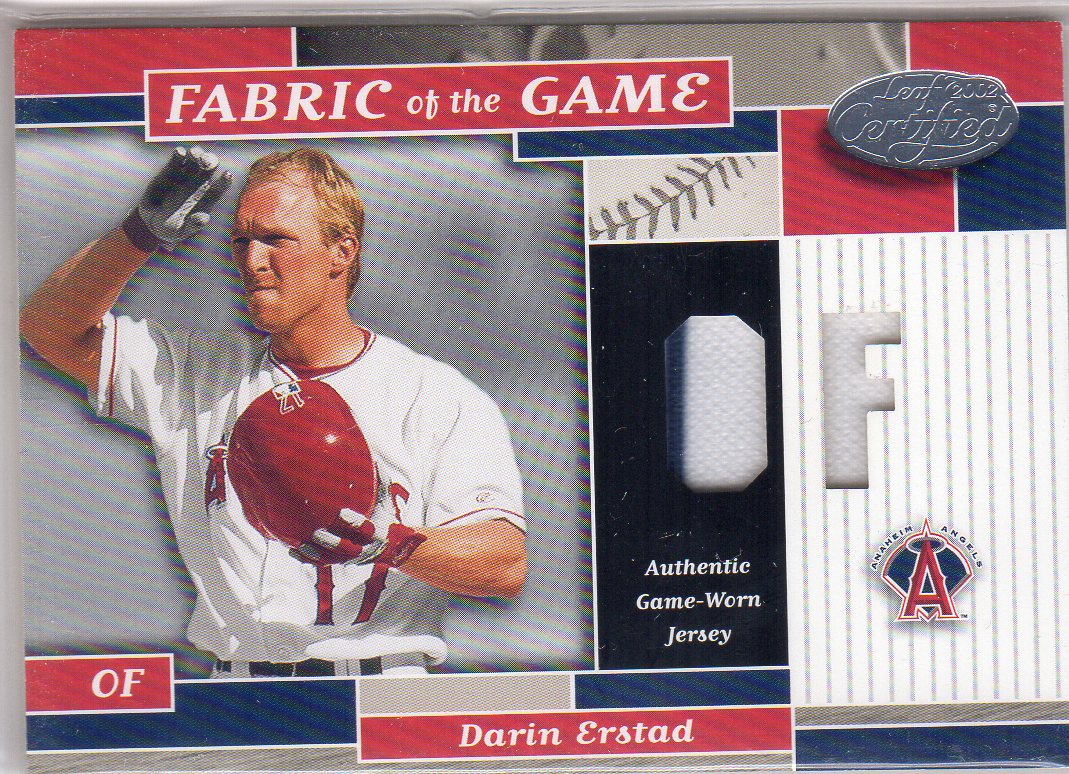 2002 Leaf Certified Fabric of the Game #70PS Darin Erstad/50