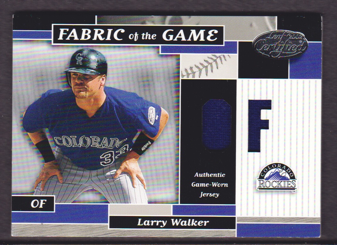 2002 Leaf Certified Fabric of the Game #97PS Larry Walker/50