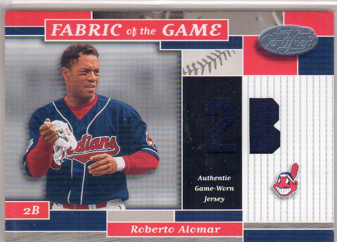 2002 Leaf Certified Fabric of the Game #100PS Roberto Alomar/50