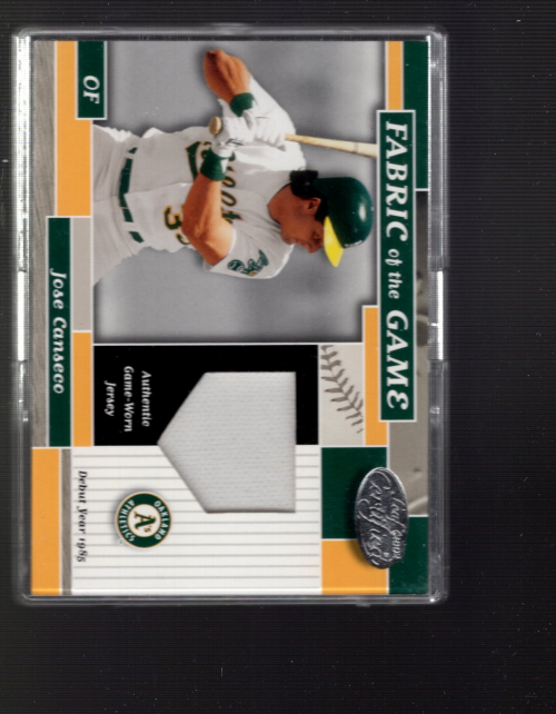 2002 Leaf Certified Fabric of the Game #119DY Jose Canseco/85