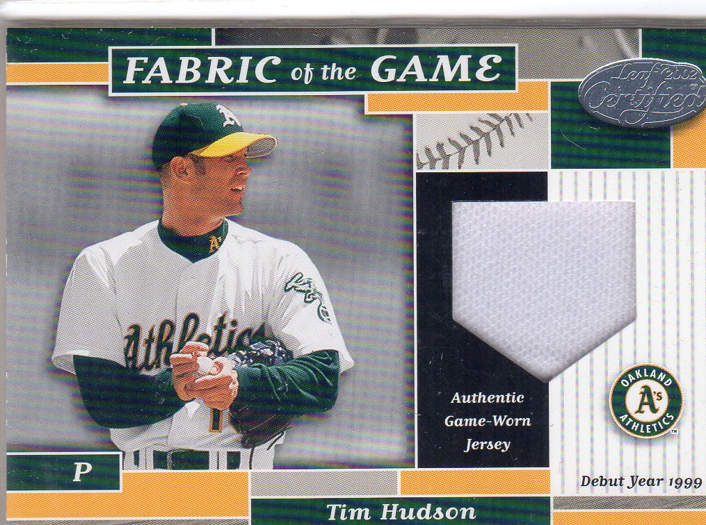 2002 Leaf Certified Fabric of the Game #123DY Tim Hudson/99