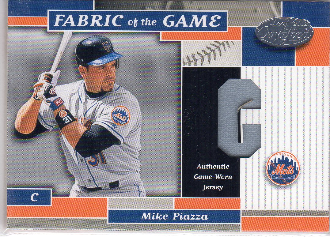 2002 Leaf Certified Fabric of the Game #125PS Mike Piazza Mets/50