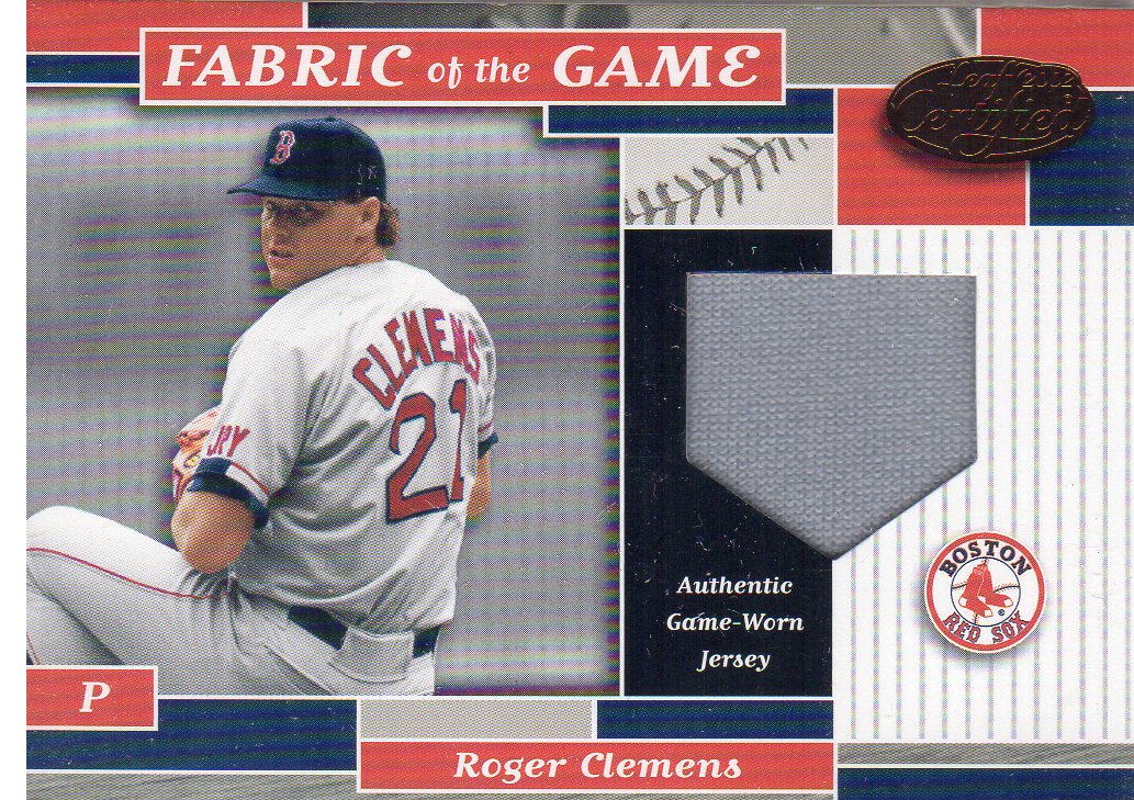2002 Leaf Certified Fabric of the Game #145BA Roger Clemens/80