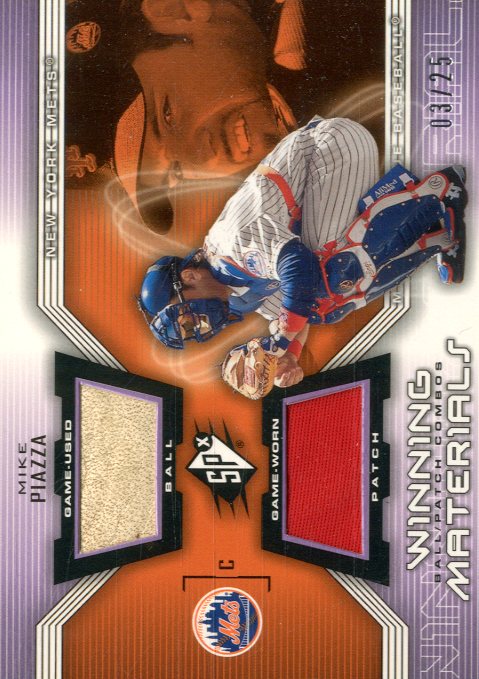 2002 SPx Winning Materials Ball Patch Combos #PCMP Mike Piazza