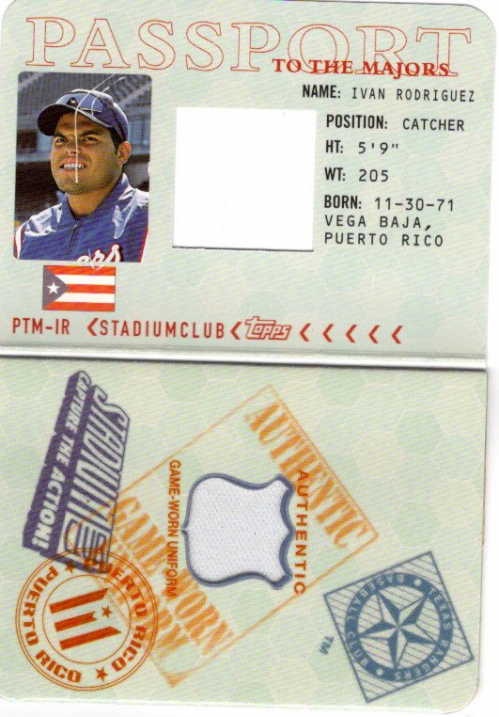 Ivan Rodriguez 2002 Topps Game Worn Jersey Card