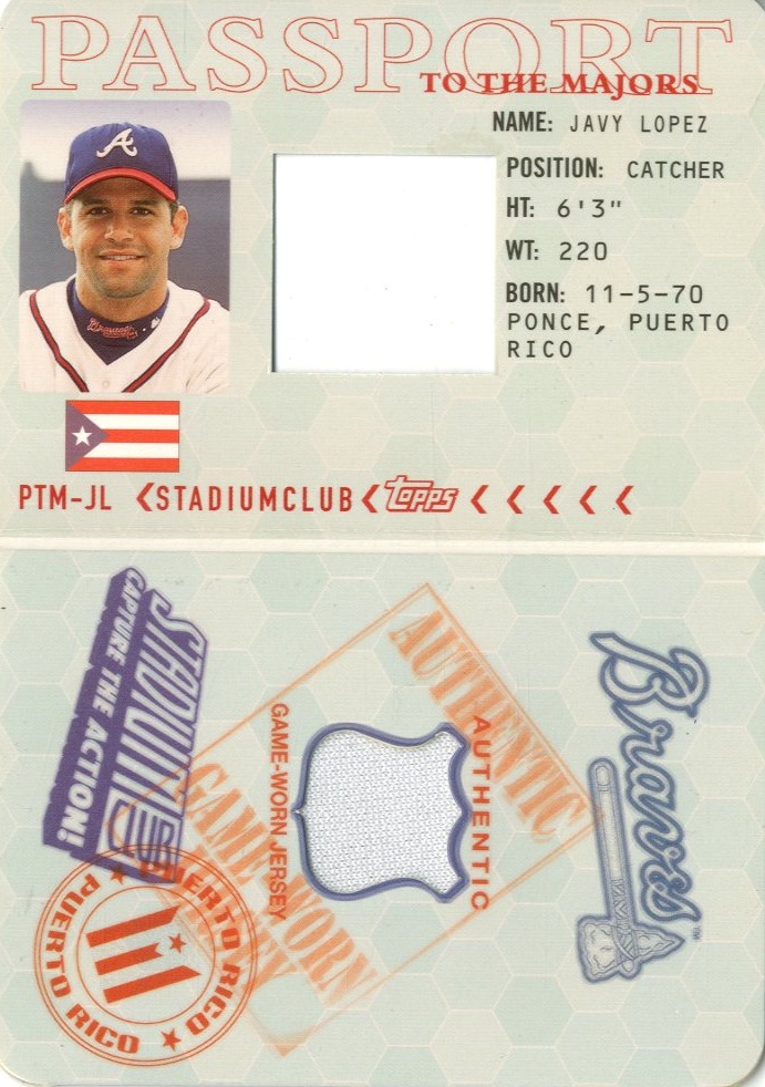 2002 Stadium Club Passport to the Majors #PTMJL Javier Lopez Jsy/1200