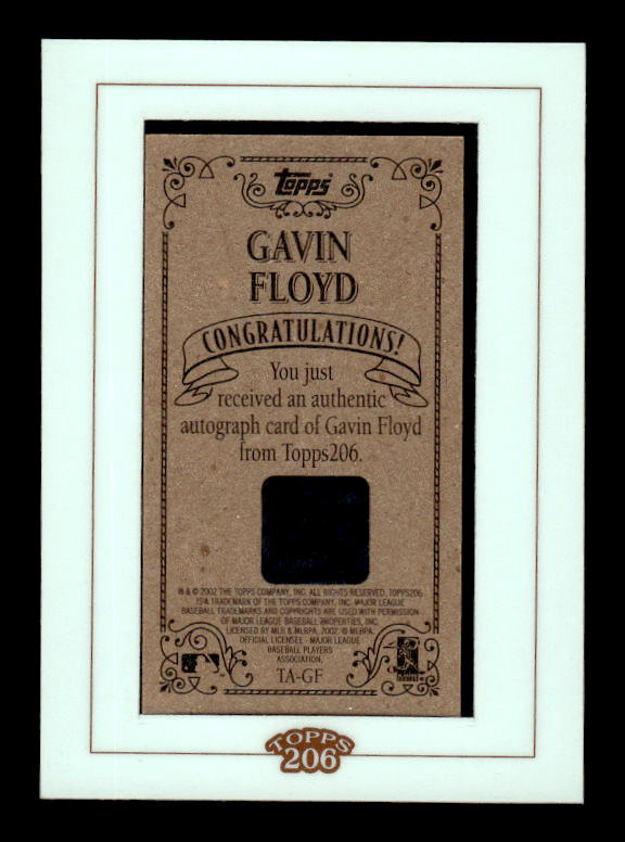 2002 Topps 206 Autographs #GF Gavin Floyd D2 back image