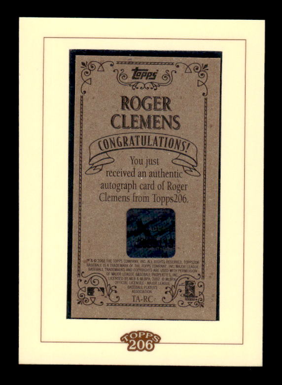 2002 Topps 206 Autographs #RC Roger Clemens B1 back image