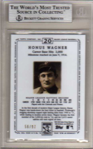 2002 Topps Tribute First Impressions #20 Honus Wagner/97 back image