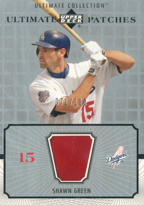 2002 Ultimate Collection Patch Card #SG Shawn Green