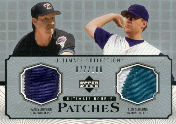 2002 Ultimate Collection Patch Card Double #JS Randy Johnson/Curt Schilling