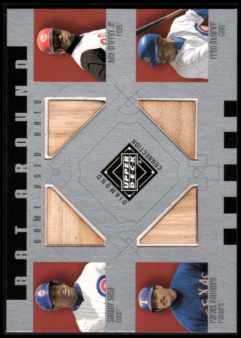 2002 Upper Deck Diamond Connection Bat Around Quads #SGPM Sammy Sosa/Ken Griffey Jr./Rafael Palmeiro/Fred McGriff