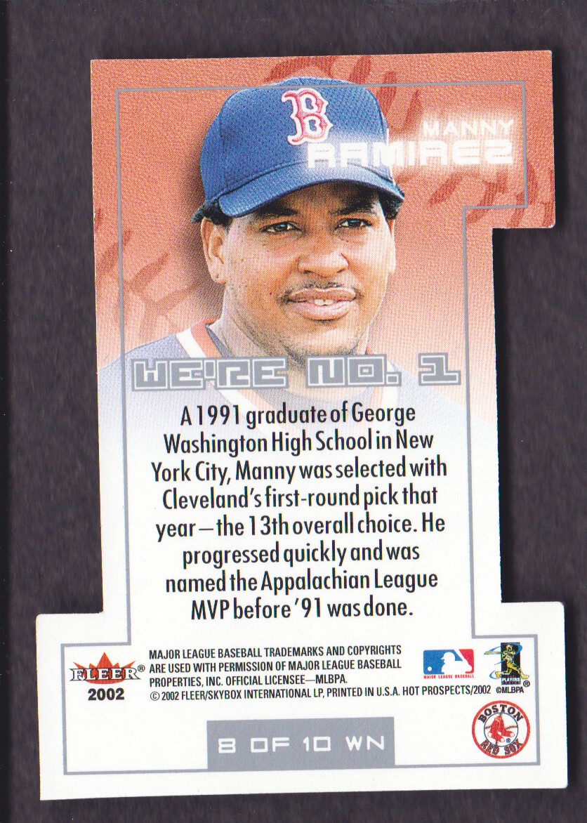 2002 Hot Prospects We're Number One #MR Manny Ramirez back image