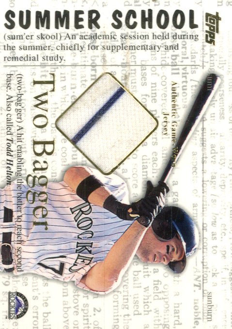 2002 Topps Summer School Two Bagger Relics #2BTH Todd Helton Jsy A
