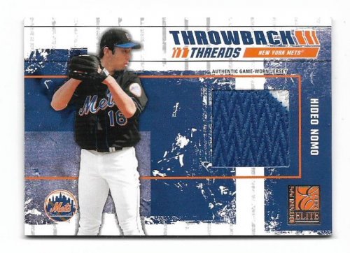 2003 Donruss Elite Throwback Threads 36 Hideo Nomo Mets Patch 9