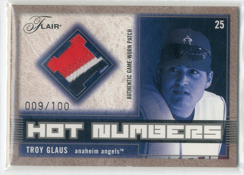 2003 Flair Hot Numbers Patch #TG Troy Glaus
