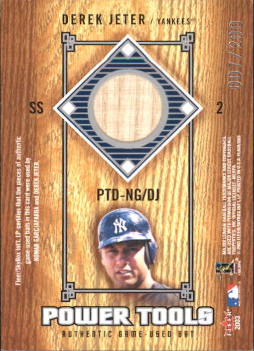 Derek Jeter, Miguel Tejada, and Nomar Garciaparra 2003 Fleer Game