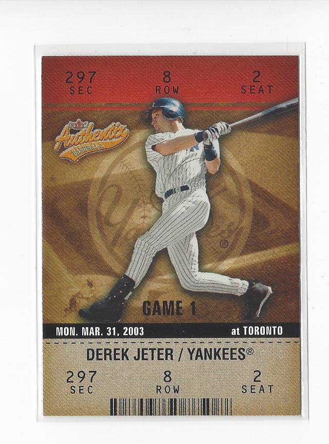 2003 Fleer Authentix #1 Derek Jeter