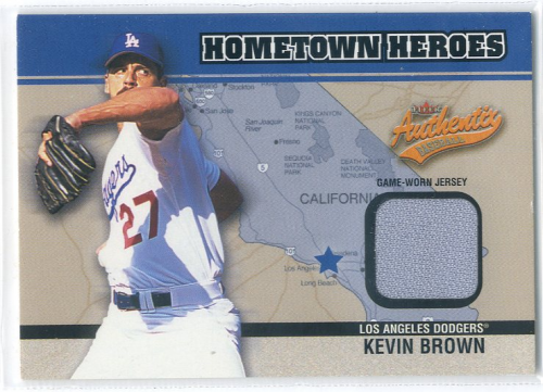 2003 Fleer Authentix Hometown Heroes Memorabilia #KB Kevin Brown Jsy SP/150