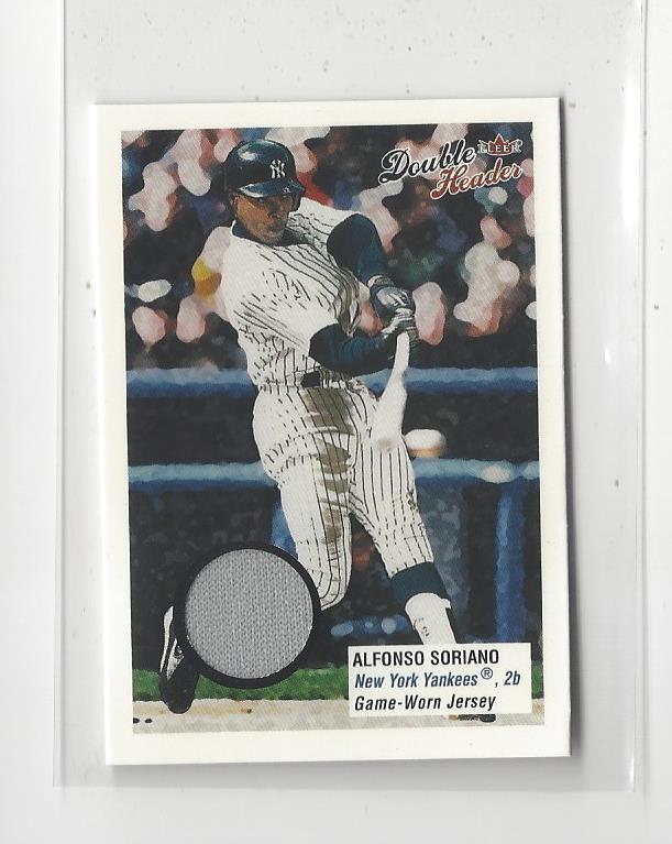 2003 Fleer Double Header Flip Card Game Used #AS Alfonso Soriano Jsy